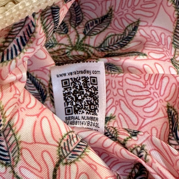 🌟HP🌟NWOT Vera Bradley Embroidered Pink Cockatoo Raffia Straw Slim Crossbody - Picture 10 of 13